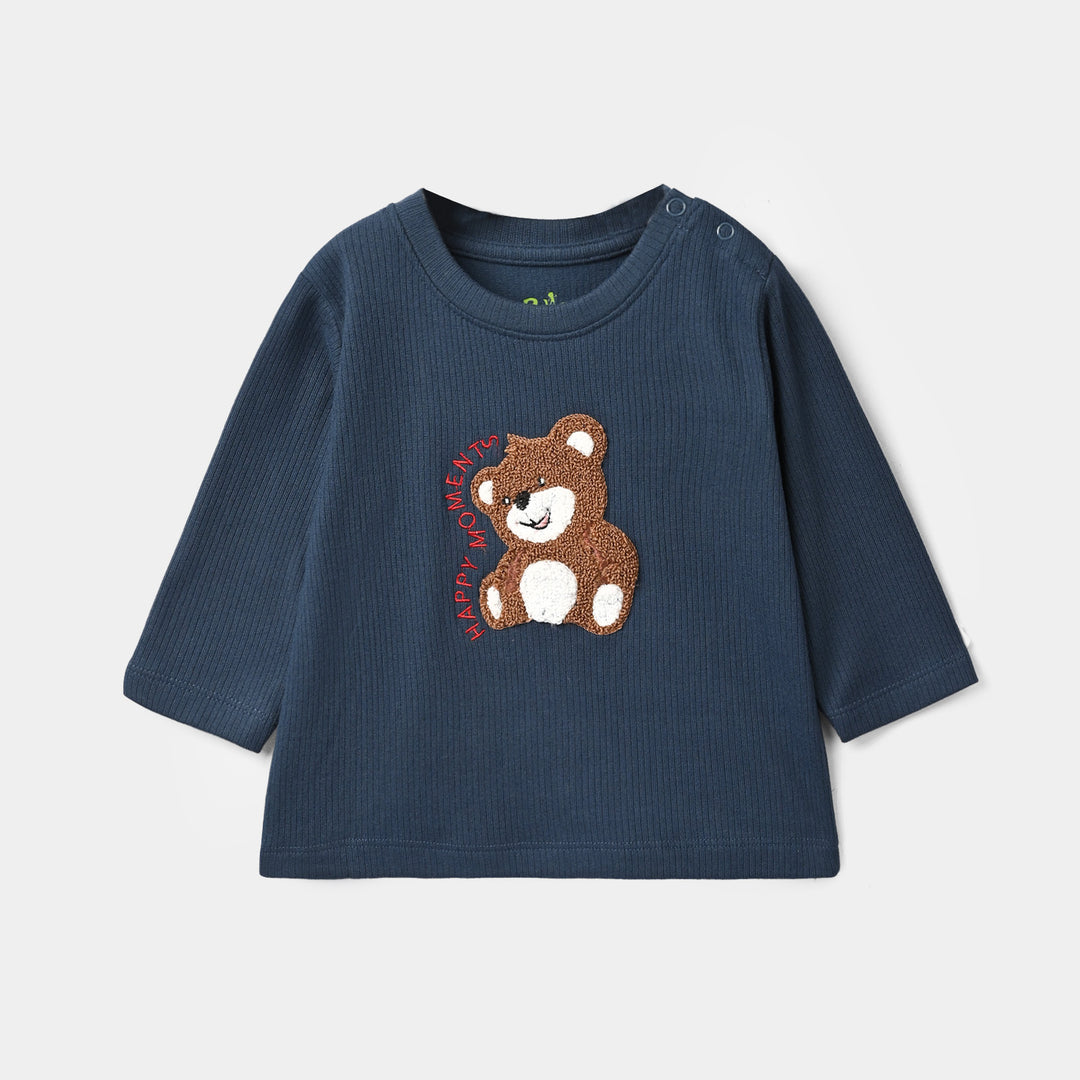 Infant Boys Cotton Terry 2Pcs Suit Happy Moments-NAVY