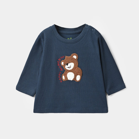 Infant Boys Cotton Terry 2Pcs Suit Happy Moments-NAVY