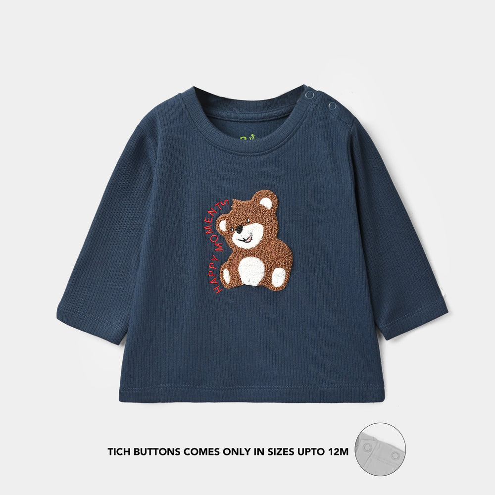 Infant Boys Cotton Terry 2Pcs Suit Happy Moments-NAVY