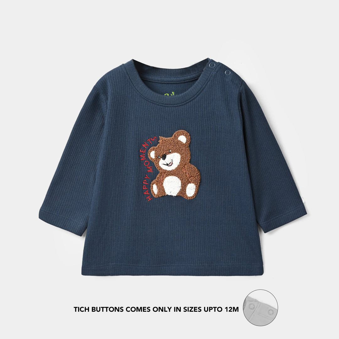 Infant Boys Cotton Terry 2Pcs Suit Happy Moments-NAVY