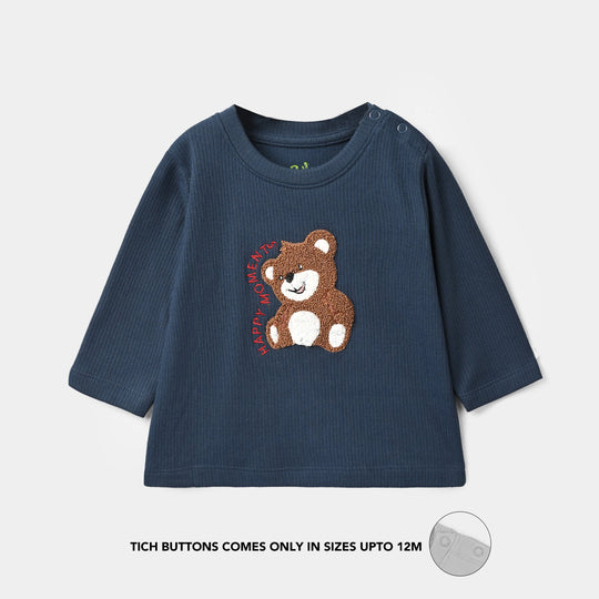 Infant Boys Cotton Terry 2Pcs Suit Happy Moments-NAVY