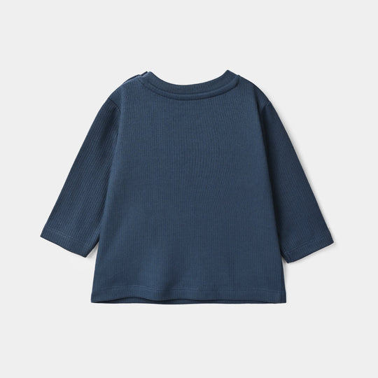 Infant Boys Cotton Terry 2Pcs Suit Happy Moments-NAVY