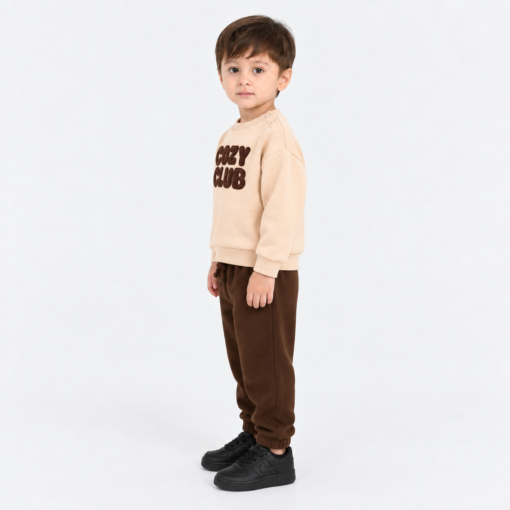 Infant Boys Yarn Dyed 2Pcs Suit Cozyclub-BROWN