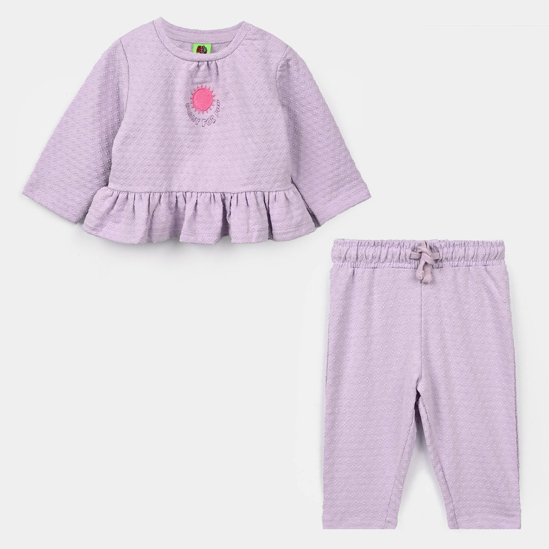 Infant Girls Cotton Jersey 2Pcs Suit Bloom-Purple