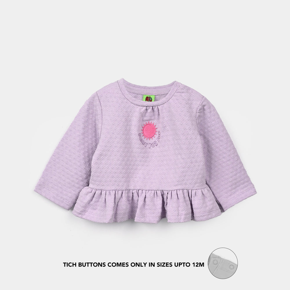 Infant Girls Cotton Jersey 2Pcs Suit Bloom-Purple