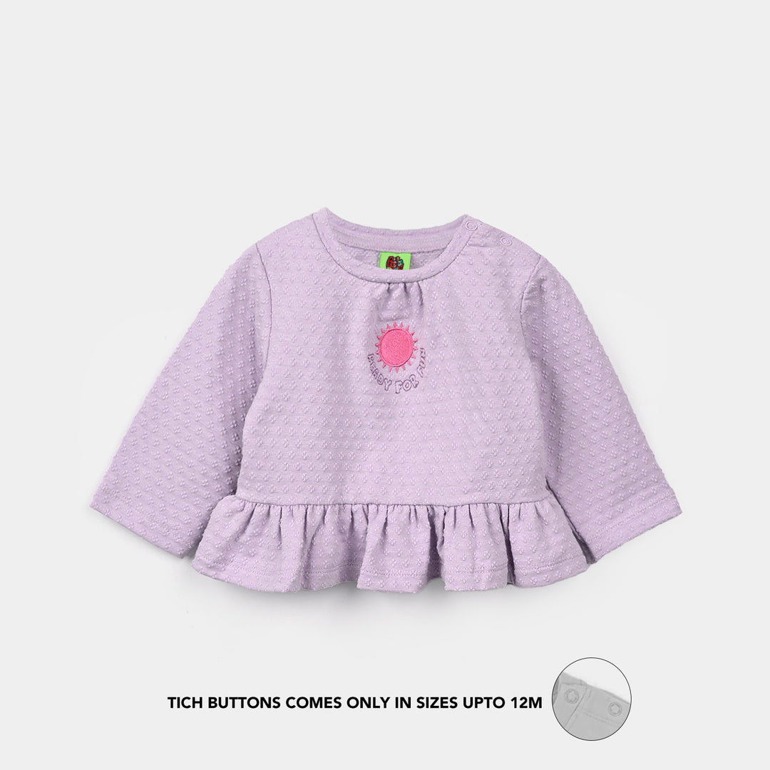 Infant Girls Cotton Jersey 2Pcs Suit Bloom-Purple