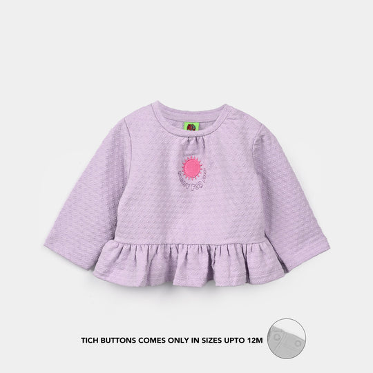 Infant Girls Cotton Jersey 2Pcs Suit Bloom-Purple