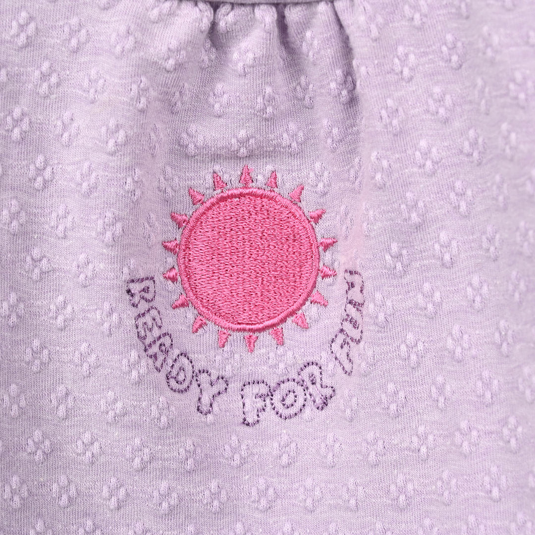 Infant Girls Cotton Jersey 2Pcs Suit Bloom-Purple