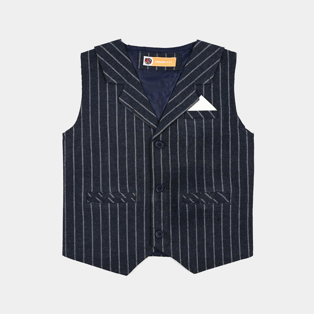 Boys Yarn Dyed 3PC Suit-NAVY