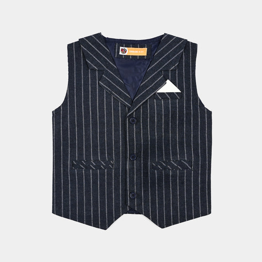 Boys Yarn Dyed 3PC Suit-NAVY