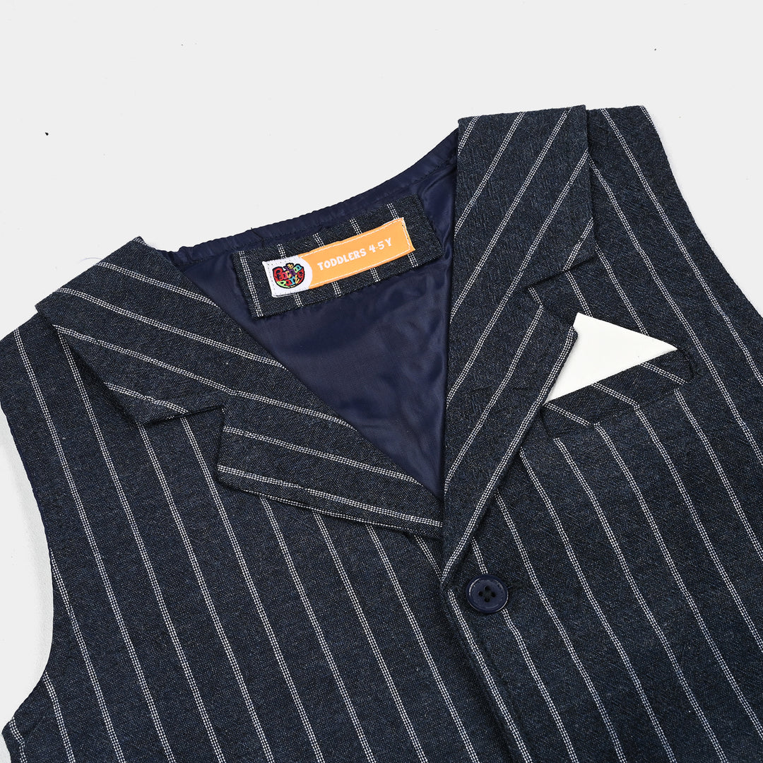 Boys Yarn Dyed 3PC Suit-NAVY