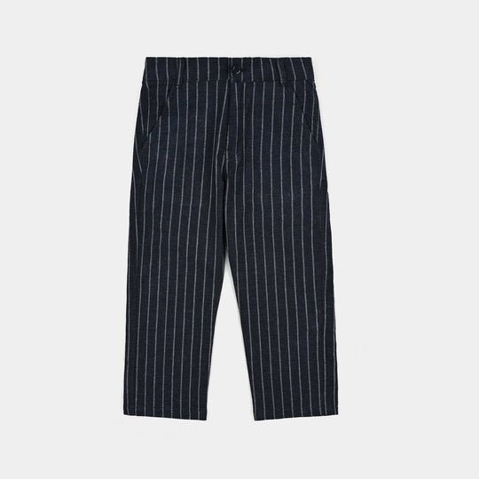 Boys Yarn Dyed 3PC Suit-NAVY