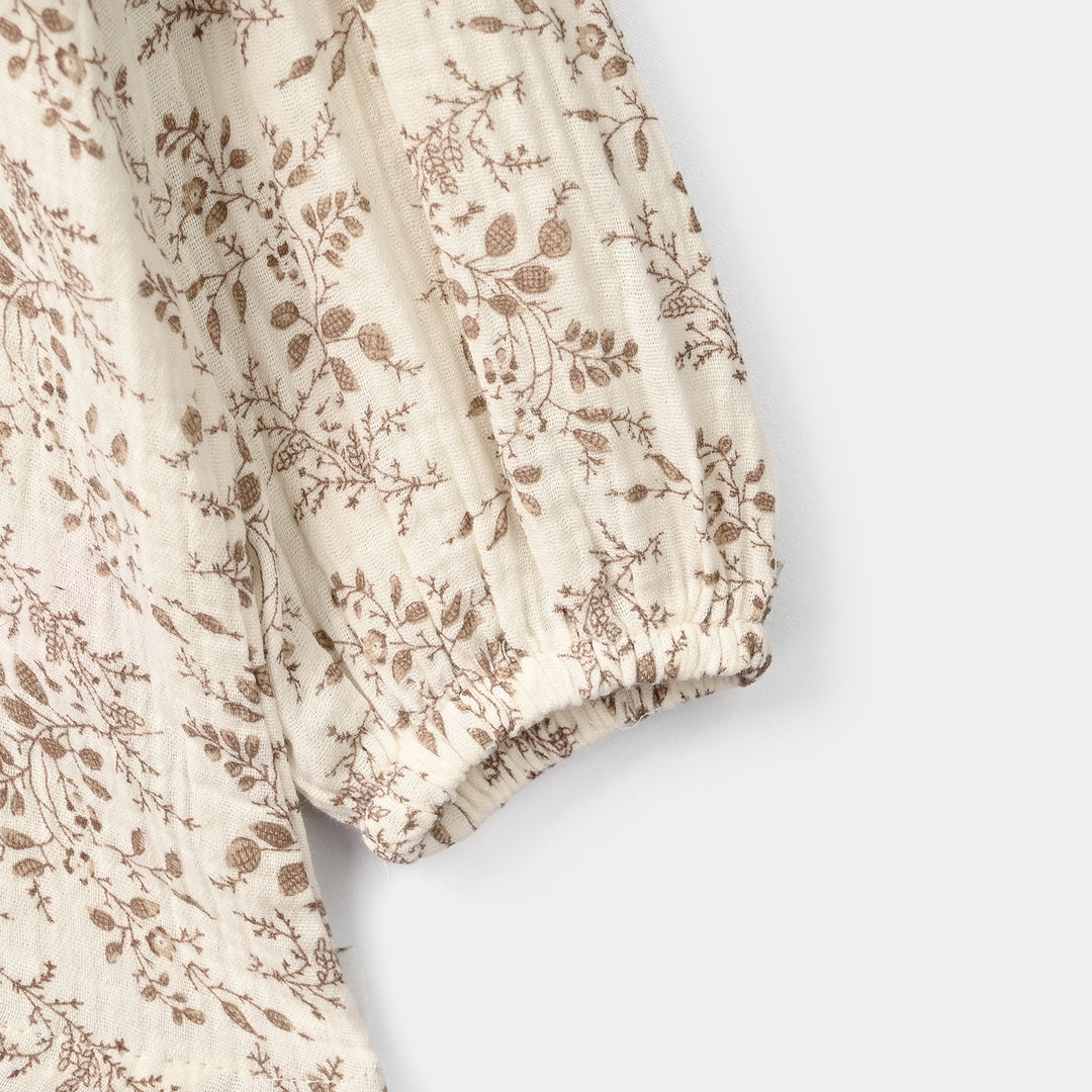 Infant Girls Gauze 2 Pc Suit - Botanical - Off White
