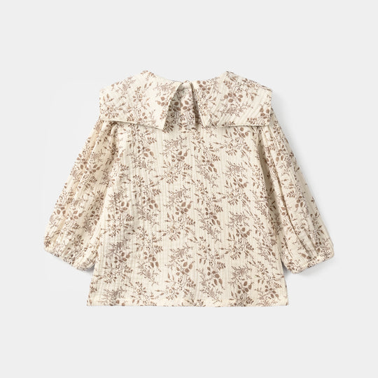 Infant Girls Gauze 2 Pc Suit - Botanical - Off White