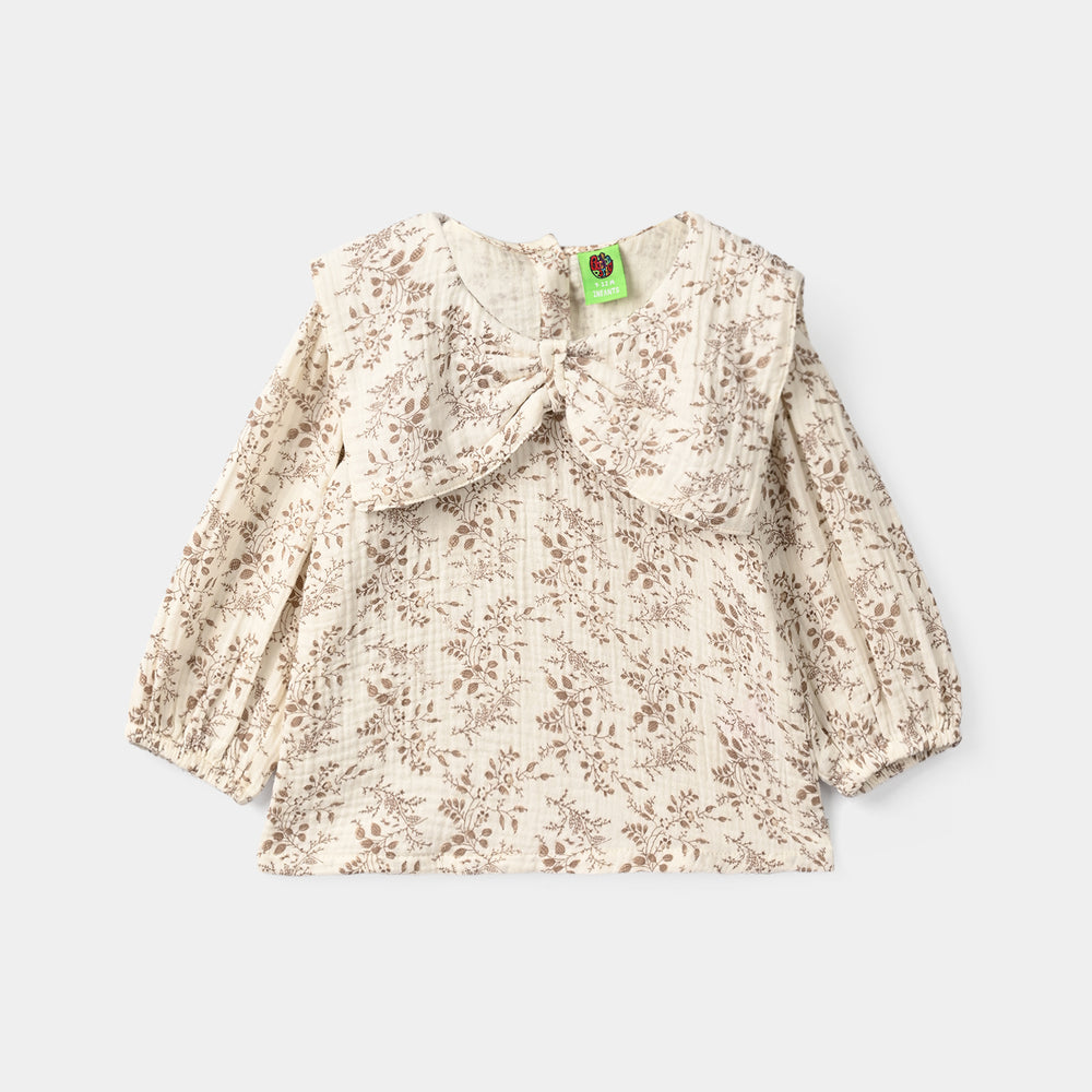 Infant Girls Gauze 2 Pc Suit - Botanical - Off White