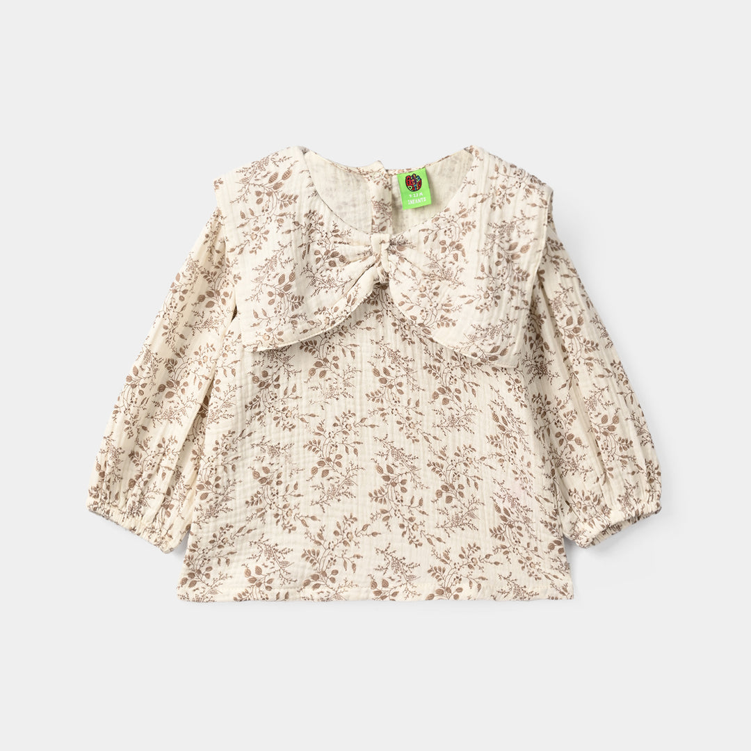 Infant Girls Gauze 2 Pc Suit - Botanical - Off White