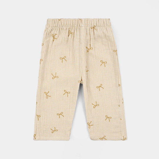 Infant Girls Gauze 2 Pc Suit - Mustard Bouquet - Off White