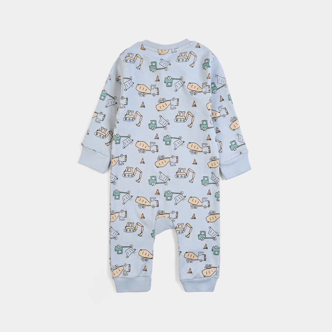 Infant Boys Cotton Interlock Knitted Romper Little Worker