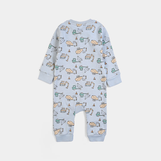 Infant Boys Cotton Interlock Knitted Romper Little Worker