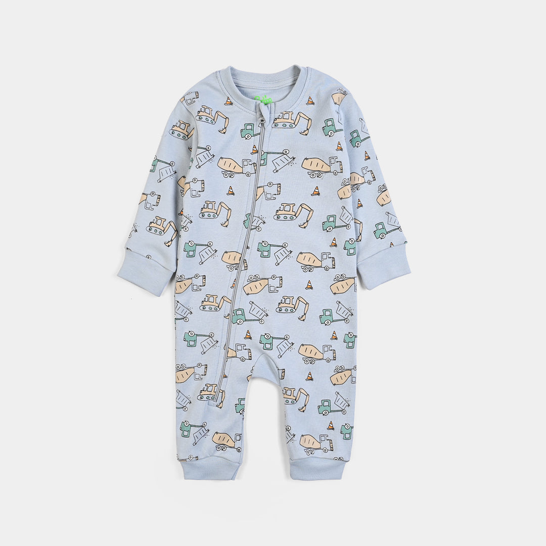 Infant Boys Cotton Interlock Knitted Romper Little Worker