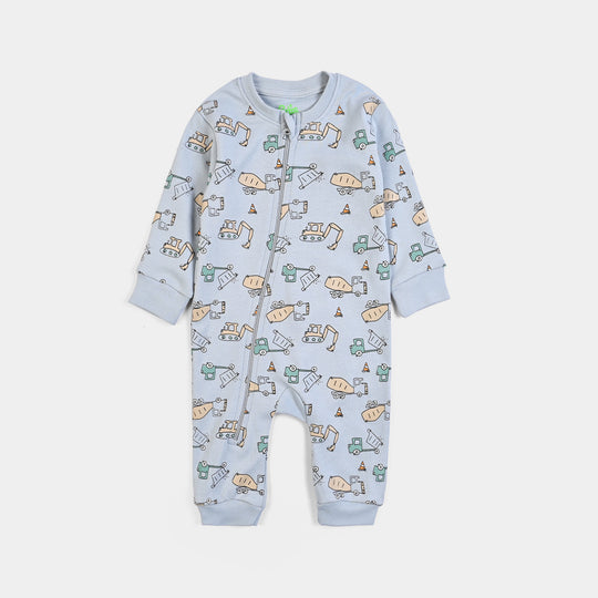 Infant Boys Cotton Interlock Knitted Romper Little Worker