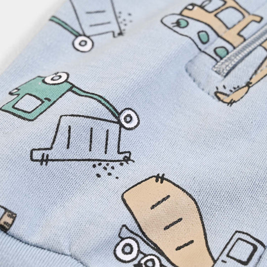 Infant Boys Cotton Interlock Knitted Romper Little Worker