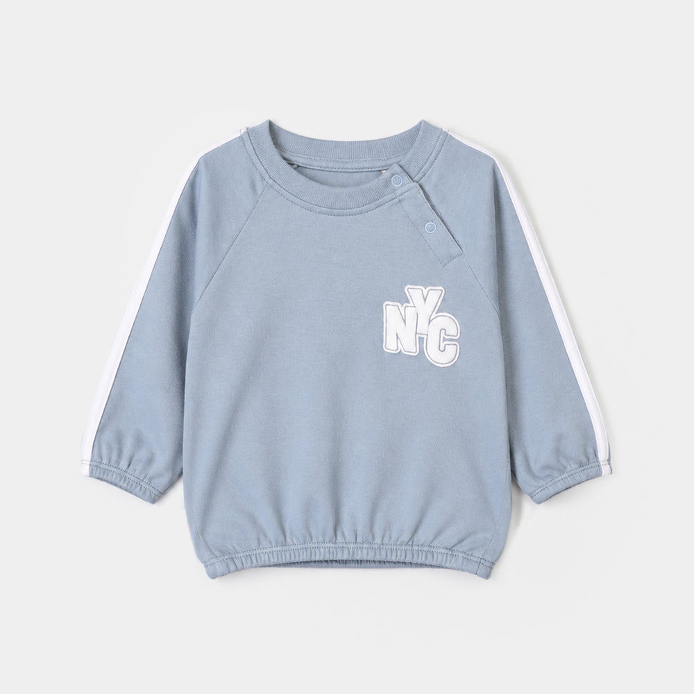 Infant Boys Cotton Interlock Knitted Suit NYC-Blue