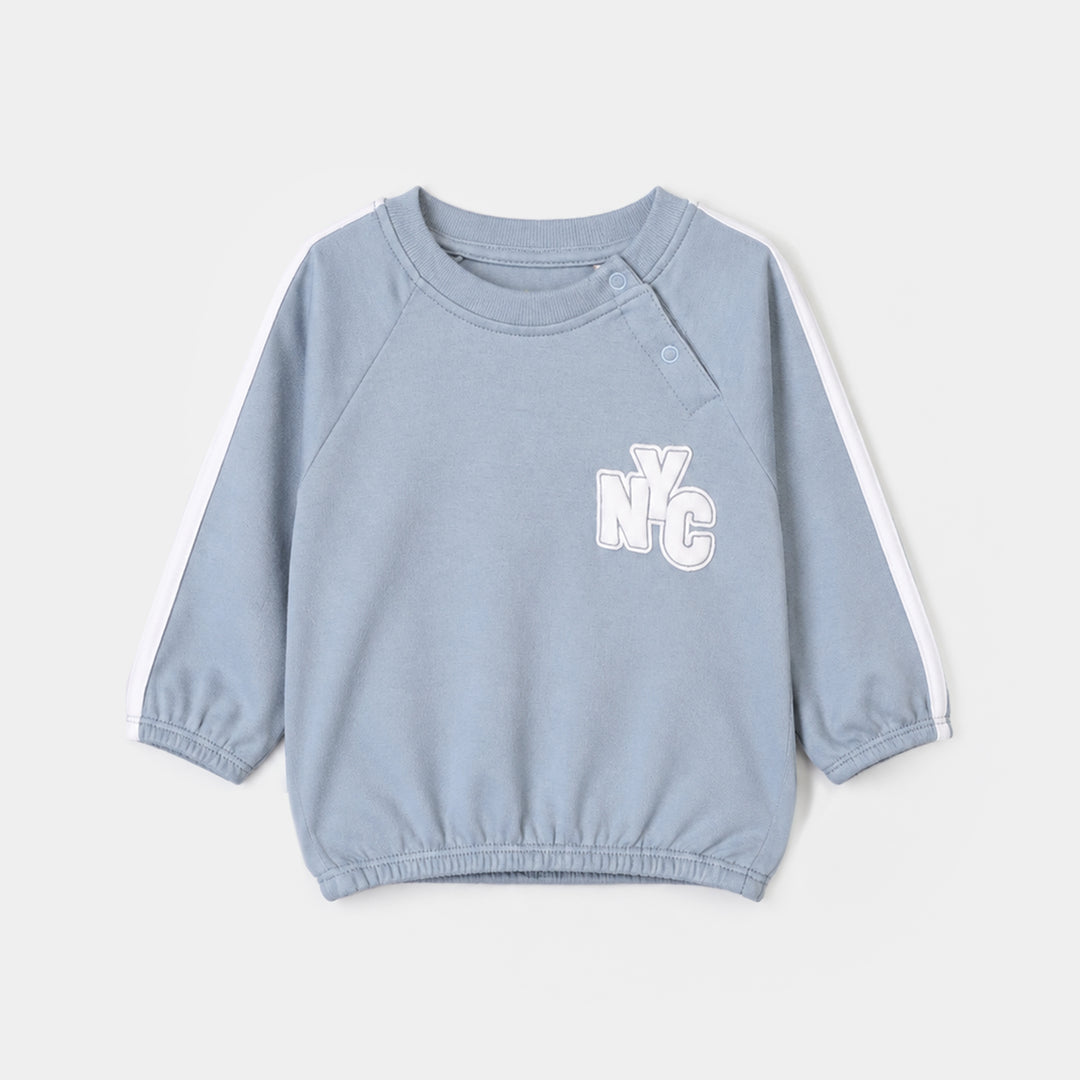 Infant Boys Cotton Interlock Knitted Suit NYC-Blue