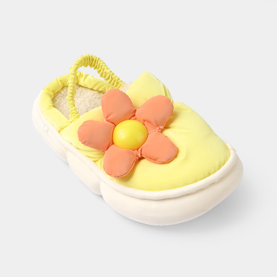 Girls Fur Slipper 1192-2-Yellow