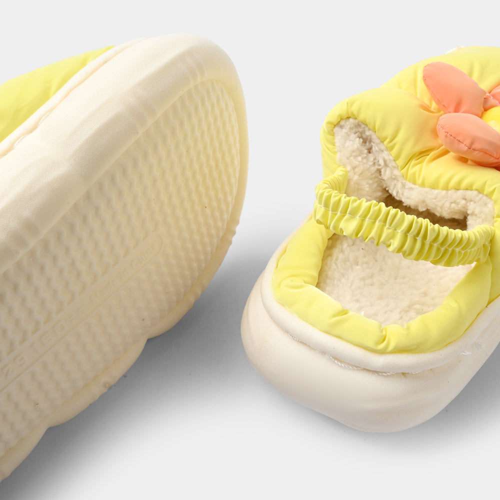 Girls Fur Slipper 1192-2-Yellow