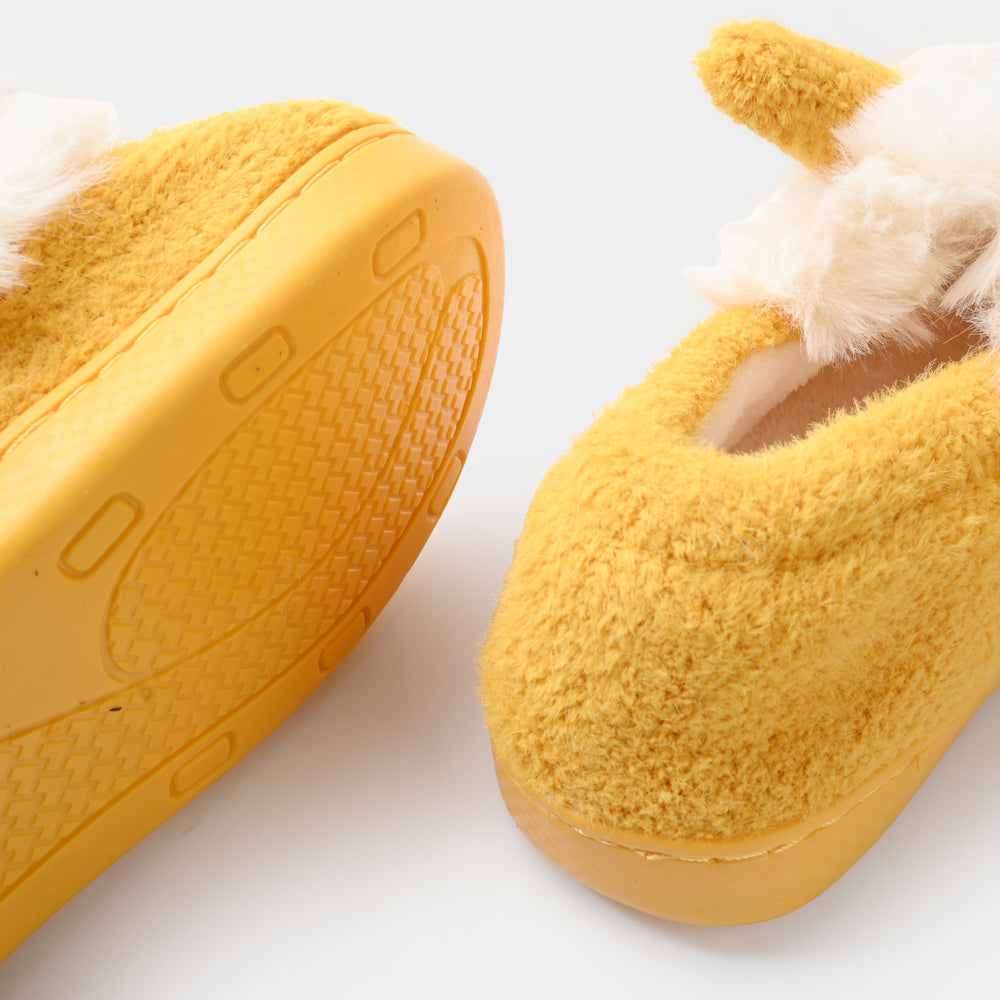 Girls Fur Slipper 1192-9-Yellow