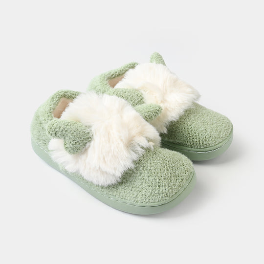 Girls Fur Slipper 1192-9-Green