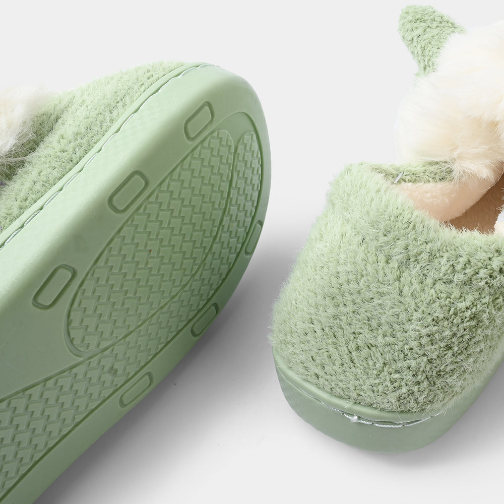 Girls Fur Slipper 1192-9-Green