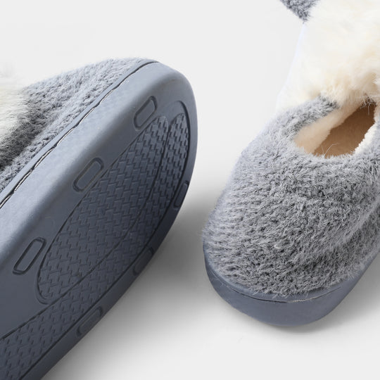 Girls Fur Slipper 1192-9-GREY