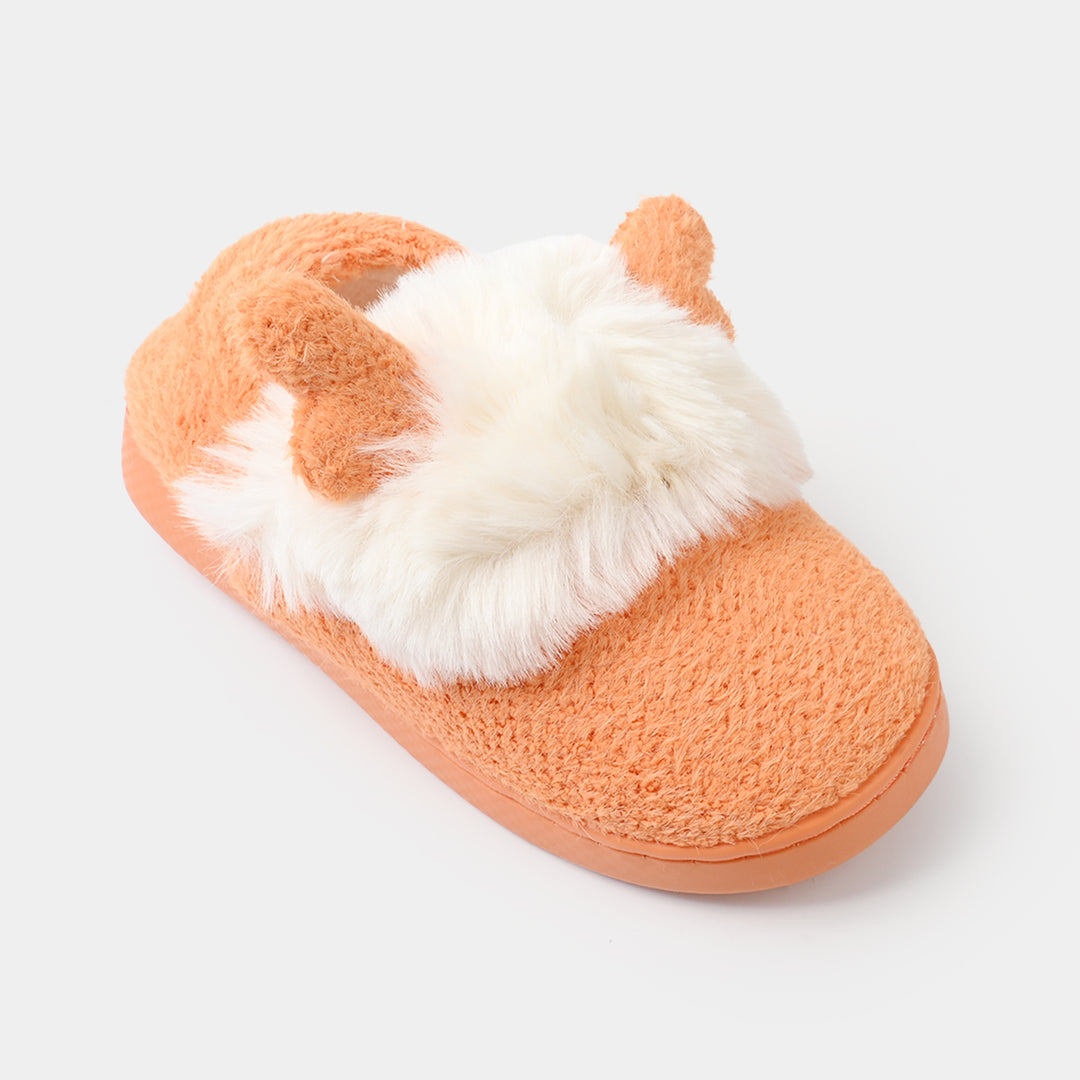 Girls Fur Slipper 1192-9-ORANGE