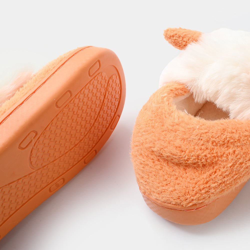 Girls Fur Slipper 1192-9-ORANGE
