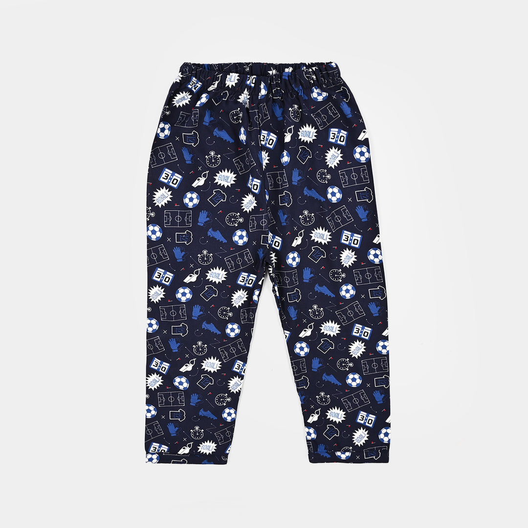 Boys Linen Viscose Nightwear-Goal-NAVY