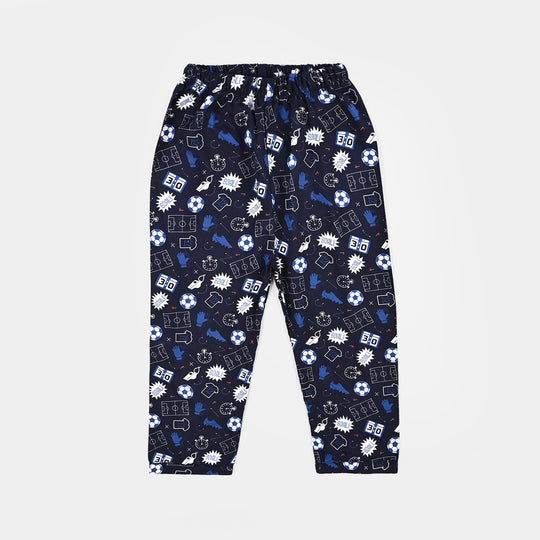 Boys Linen Viscose Nightwear-Goal-NAVY