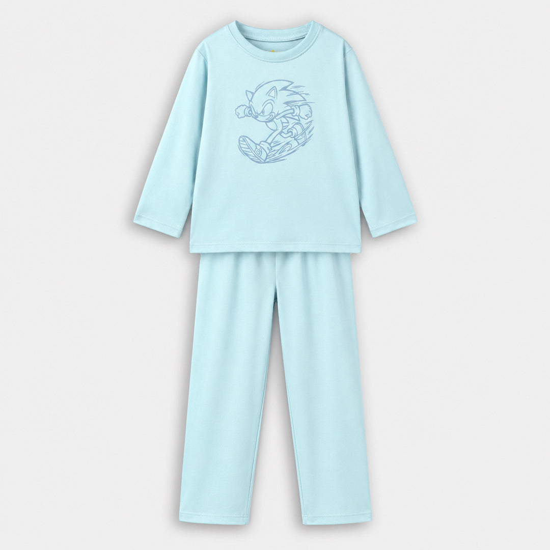Boys Poly Cotton Jersey Night Suit Character - BLUE