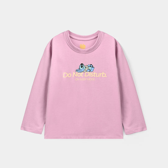 Girls PC Jersey Night Suit Do not Disturb-Purple