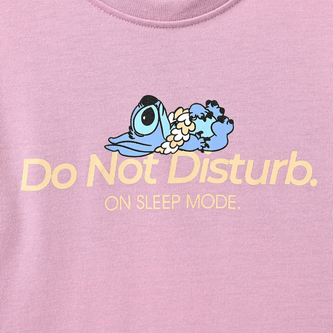 Girls PC Jersey Night Suit Do not Disturb-Purple