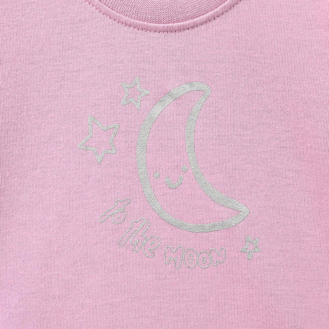 Infant Girls Poly Cotton Jersey Night Suit Moon-Purple