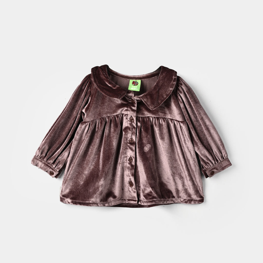 Infant Girls Velvet Causal Top Tulip