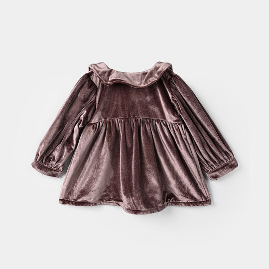 Infant Girls Velvet Causal Top Tulip