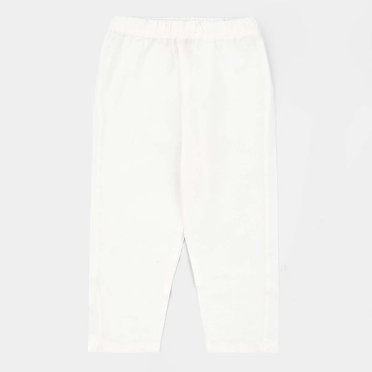 Boys Poly Cotton 2Piece Suit (Chamak)-White