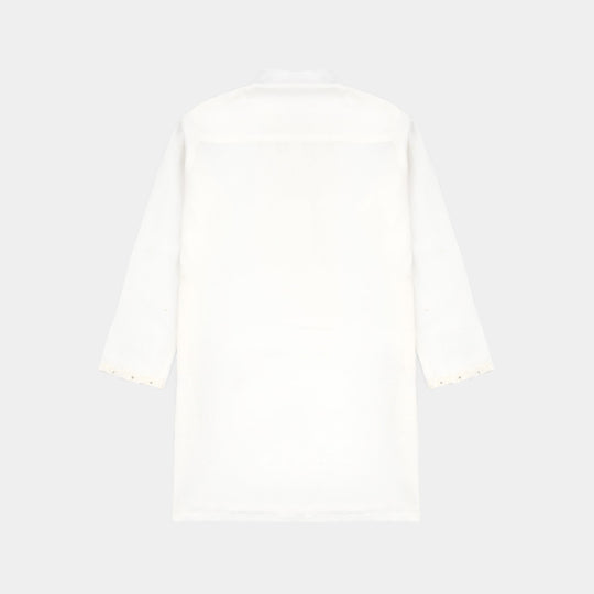 Boys Poly Cotton 2Piece Suit (Chamak)-White