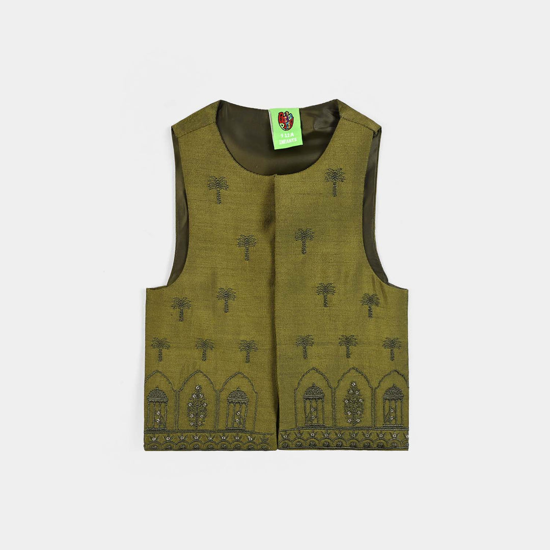 Infant Boys Poly Cotton 3Piece Suit (Mehrab)-Green