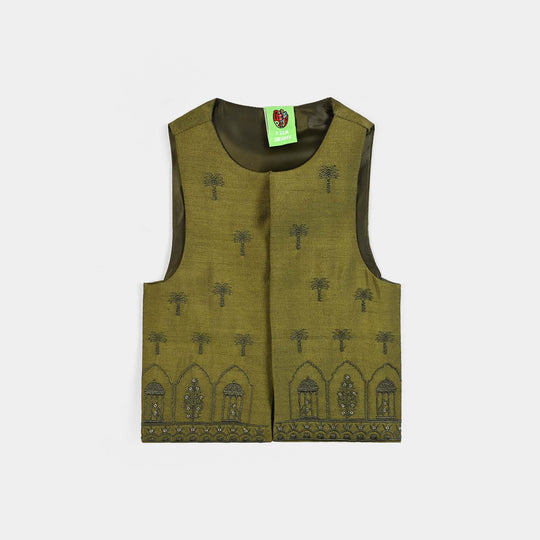 Infant Boys Poly Cotton 3Piece Suit (Mehrab)-Green