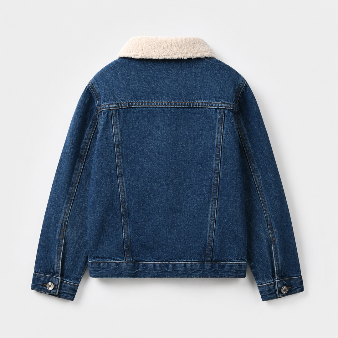Girls Denim Rigid Jacket Just Have Fun - Mid Blue