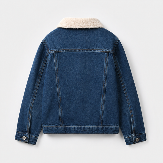 Girls Denim Rigid Jacket Just Have Fun - Mid Blue